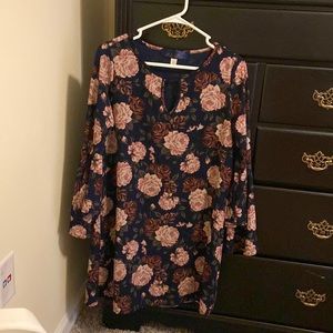 Floral 3/4 Sleeve Dress